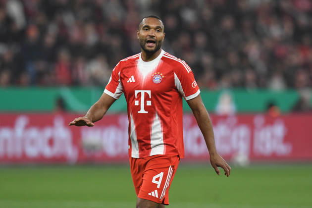 Jonathan Tah FC Bayern Muenchen, 4 gestures GER, Bayer 04 Leverkusen vs FC Bayern Muenchen, Football, DFB Pokal Semi-Final, Season 2025 2026, 22 04 2026 DFL REGULATES PROHIBIT ANY USE OF PHOTOGRAPHS AS IMAGE SEQUENCES AND OR QUASI VIDEO GER, Bayer 04 Leverkusen vs FC Bayern Muenchen, Football, DFB Pokal Semi-Final, Season 2025 2026, 22 04 2026 Leverkusen Copyright: xEibner-Pressefoto ThomasxThienelx EP_TTL