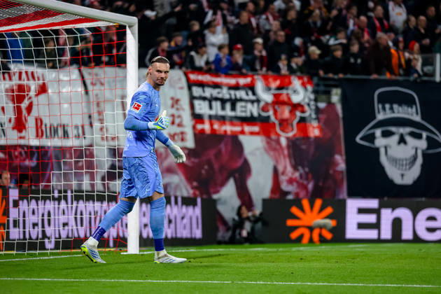 Maarten Vandevoordt RB Leipzig, 26 Jubel, Torjubel, jubilates over goal to 2 0 after submission, RB Leipzig vs 1 FC Union Berlin, Football, 1 Bundesliga, 31 Matchday, Season 2025 2026, 24 04 2026,¨ DFL REGULATIONS PROHIBIT ANY USE OF PHOTOGRAPHS AS IMAGE SEQUENCES AND OR QUASI VIDEO,¨ RB Leipzig vs 1 FC Union Berlin, Football, 1 Bundesliga, 31 Matchday, Season 2025 2026, 24 04 2026 Leipzig Copyright: xEibner-Pressefoto LauraxRoemerx EP_LRR