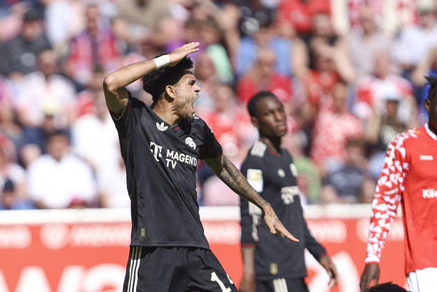 Luis Diaz FC Bayern Munich gestures, gestures, is disappointed during the Bundesliga match between 1 FSV Mainz 05 and FC Bayern Munich at Mewa Arena on April 25, 2026 in Mainz, Germany Photo by Oliver Kaelke DeFodi Images Luis Diaz FC Bayern Munich gestures, looks dejected during the Bundesliga match between 1 FSV Mainz 05 and FC Bayern München at Mewa Arena on April 25, 2026 in Mainz, Germany Photo by Oliver Kaelke DeFodi Images DFL regulations prohibit any use of photographs as image sequences and or quasi video Photo by Oliver Kaelke DeFodi Images