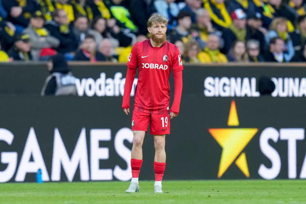 Jan Niklas Beste SC Freiburg looks on during the Bundesliga match between Borussia Dortmund and Sport Club Freiburg, Signal Iduna Park on April 26, 2026 in Dortmund, Germany Photo by Alex Gottschalk DeFodi Images Jan Niklas Beste SC Freiburg looks on during the Bundesliga match between Borussia Dortmund and Sport Club Freiburg at Signal Iduna Park on April 26, 2026 in Dortmund, Germany Photo by Alex Gottschalk DeFodi Images DFL regulations prohibit any use of photographs as image sequences and or quasi video Photo by Alex Gottschalk DeFodi Images DFL regulations prohibit any use of photographs as image sequences and or quasi video