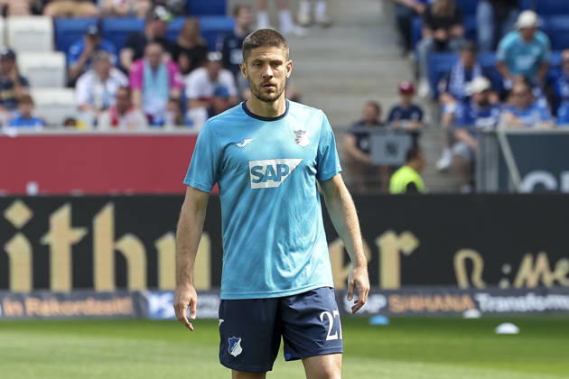 Andrej Kramaric TSG Hoffenheim, 27 warming up before the start of the match , Germany, Soccer, 1 Bundesliga, Matchday 32, 2025 2026, TSG Hoffenheim vs VfB Stuttgart, 02 05 2026, Sinsheim PreZero Arena Germany Copyright: xGrantxHubbsx