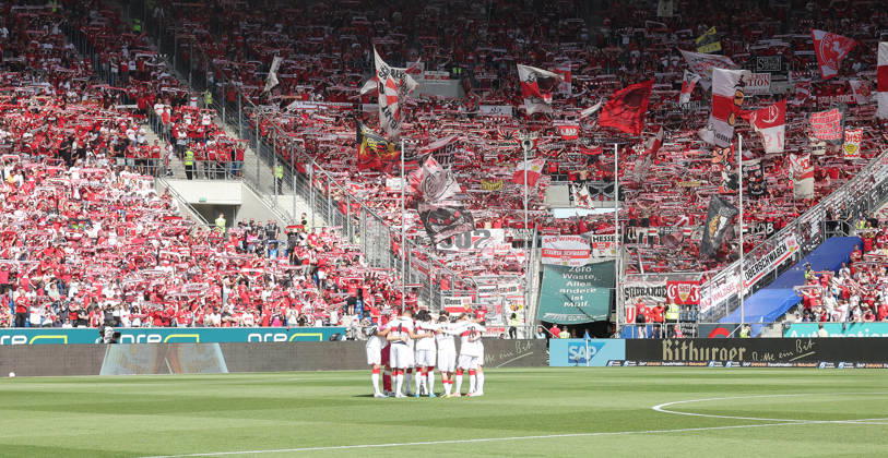 Sinsheim , Bundesliga TSG 1899 Hoffenheim vs VfB Stuttgart , VfB fans in Hoffenheim , All in red