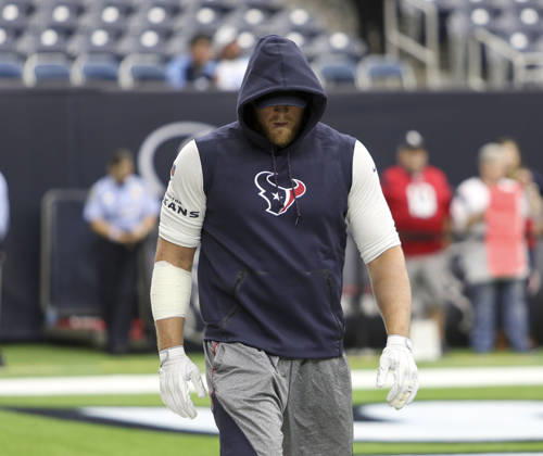 October 1, 2017: Houston Texans defensive end J.J. Watt (99) warmup prior to the start of the NFL, American Football Herren, USA game between the Tennessee Titans and the Houston Texans at NRG Stadium in Houston, TX. John Glaser CSM. Copyright: xJohnxGlaserx