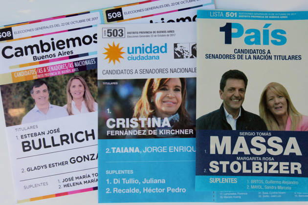 October 14, 2017 - Buenos Aires, Buenos Aires, Argentina - In October 22, voters head to the polls for midterm elections, where a third of the Senate and around half the seats in the lower house of congress are in play. The elections will take place during the presidency of Mauricio Macri whose Cambiemos coalition also controls the city of Buenos Aires and Buenos Aires Province. Oposition are divided in two main groups; Unidad Ciudadana, lead by the former president Cristina Ferno¡ndez de Kirchner and 1Pais, lead by Sergio Massa. Copyright: xClaudioxSantistebanx
