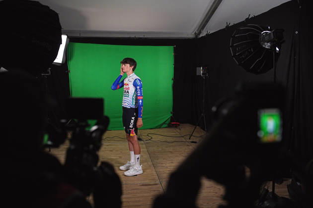 Italy™s Giulio Pellizzari of Red Bull - Bora - Hansgrohe during the teams presentation ahead of the Giro d™Italia cycling race in Burgas. The race starts on Friday, May 8, with the first stage over 160 km, from Nessebar to Burgas, Bulgaria - Wednesday, May 6, 2026. - cycling.  Copyright: xMarcoxAlpozzi LaPressex