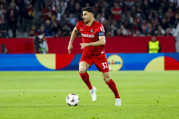 Vincenzo Grifo SC Freiburg, 32 on the ball , Germany, Football, UEFA Europa League, Semifinal, 2025 2026, SC Freiburg vs Sporting Braga, 07 05 2026, Freiburg im Breisgau Europa Park Stadium Germany Copyright: xGrantxHubbsx