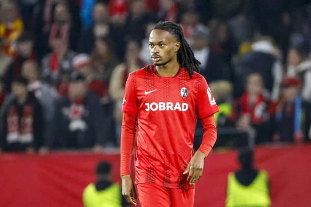 Jordy Makengo SC Freiburg, 33 , Germany, Football, UEFA Europa League, semi-final, 2025 2026, SC Freiburg vs Sporting Braga, 07 05 2026, Freiburg im Breisgau Europa Park Stadium Germany Copyright: xGrantxHubbsx