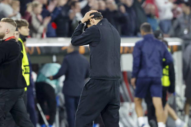 Julian Schuster SC Freiburg, Coach after the match , Germany, Football, UEFA Europa League, Semi-final, 2025 2026, SC Freiburg vs Sporting Braga, 07 05 2026, Freiburg im Breisgau Europa Park Stadium Germany Copyright: xGrantxHubbsx