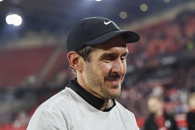Julian Schuster SC Freiburg, Coach after the match , Germany, Football, UEFA Europa League, Semi-final, 2025 2026, SC Freiburg vs Sporting Braga, 07 05 2026, Freiburg im Breisgau Europa Park Stadium Germany Copyright: xGrantxHubbsx