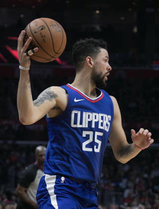October 28, 2017 - Los Angeles, California, U.S - Austin Rivers 25 of the Los Angeles Clippers with the ball during their NBA, Basketball Herren, USA game with the Detroit Pistons on Saturday October 28, 2017 at the Staples Center in Los Angeles, California. Clippers lose to Pistons, 95-87. Copyright: xJavierxRojasx