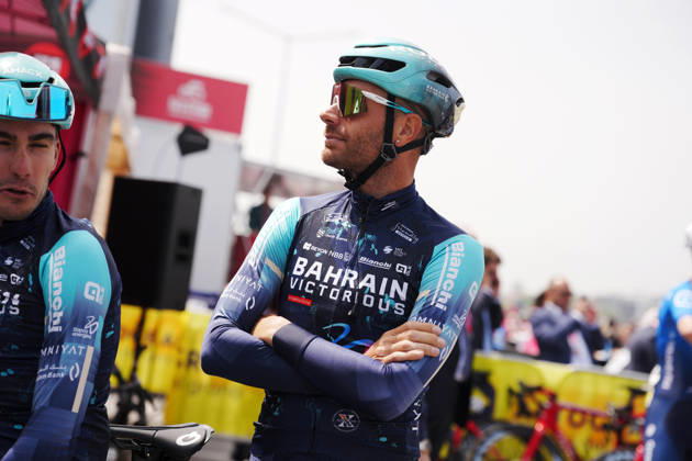 Italy™s Damiano Caruso of Bahrain Victorious during Stage 1 of the Giro d™Italia, from Nessebar to Burgas, Bulgaria, Friday, May 8, 2026. Copyright: xMarcoxAlpozzi LaPressex