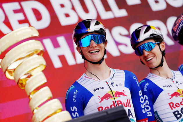 Italy™s Giulio Pellizzari of Red Bull - Bora - Hansgrohe during Stage 1 of the Giro d™Italia, from Nessebar to Burgas, Bulgaria, Friday, May 8, 2026.  Copyright: xGianxMattiaxD Alberto LaPressex