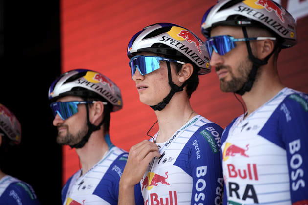 Italy™s Giulio Pellizzari of Red Bull - Bora - Hansgrohe during Stage 2 of the Giro d™Italia, from Burgas to Veliko Tarnovo, Bulgaria, Saturday, May 9, 2026.  Copyright: xMarcoxAlpozzi LaPressex