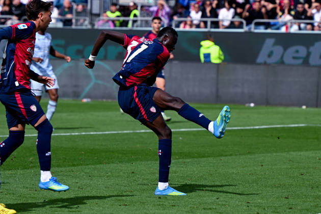 Cagliari s Paul Mendy in action during the Serie A soccer match between Cagliari Calcio and Udinese at the Unipol Domus in Cagliari, Sardinia - Saturday 9th May. - Soccer Copyright: xGianlucaxZuddas LaPressex