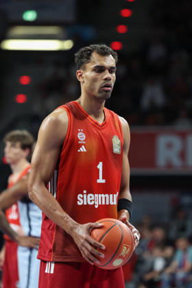 Oscar da Silva FC Bayern Basketball, 01 on free throw, GER, FC Bayern Basketball vs EWE Baskets Oldenburg, Basketball, easycredit Basketball Bundesliga, 34 Matchday, Season 2025 2026, 10 05 2026, GER, FC Bayern Basketball vs EWE Baskets Oldenburg, Basketball, easycredit Basketball Bundesliga, 34 Matchday, Season 2025 2026, 10 05 2026 Munich Copyright: xEibner-Pressefoto JennixMaulx EP_JML