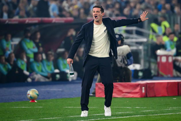 Cristian Chivu, head coach of FC Internazionale, reacts during the 2025 2026 Coppa Italia football final between SS Lazio and FC Internazionale at Stadio Olimpico in Rome (Italy), May 13, 2026. AndreaxStaccioli