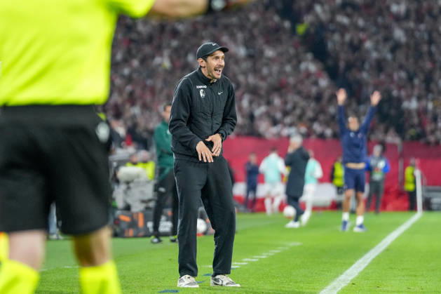 Julian Schuster SC Freiburg, Coach , Germany, Football, UEFA Europa League, Semifinal, Second leg, 2025 2026, SC Freiburg vs SC Braga, 07 05 2026, Europa Park Stadion, Freiburg Freiburg Europa Park Stadion Baden Württemberg Germany Copyright: xArnexAmbergx
