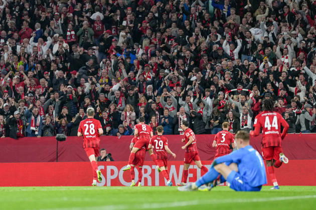 Goal celebration, emotions, goal shot, finish, goal success, goal, hit, fans in the stands, Germany, football, UEFA Europa League, semi-final, second leg, 2025 2026, SC Freiburg vs SC Braga, 07 05 2026, Europa Park Stadion, Freiburg Europa Park Stadion Baden Württemberg Germany Copyright: xArnexAmbergx