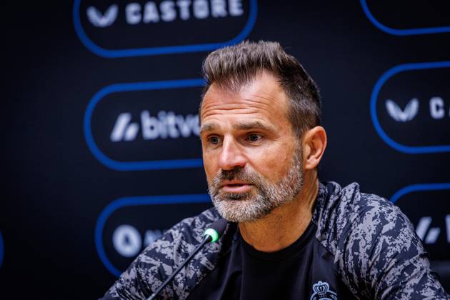 Club s head coach Ivan Leko pictured during a press conference, PK, Pressekonferenz of Belgian soccer team Club Brugge KV, Friday 15 May 2026 in Brugge, regarding their lasts games of the Champion s Play-Off (PO 1) competition of the Jupiler Pro League. KURTxDESPLENTER  x173965656x
