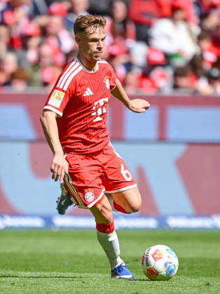 Joshua Kimmich FC Bayern München in action, on the ball, single action during the Bundesliga match between FC Bayern München and 1 FC Köln, Allianz Arena on May 16, 2026 in Munich, Germany Photo by Harry Langer DeFodi Images Joshua Kimmich FC Bayern München controls the Ball during the Bundesliga match between FC Bayern München and 1 FC Köln at Allianz Arena on May 16, 2026 in München, Germany Photo by Harry Langer DeFodi Images DFL regulations prohibit any use of photographs as image sequences and or quasi video Photo by Harry Langer DeFodi Images DFL regulations prohibit any use of photographs as image sequences and or quasi video