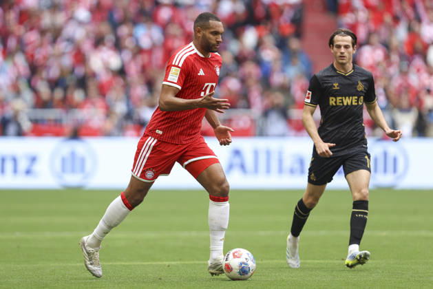 Jonathan Tah FC Bayern München in action, on the ball, single action during the Bundesliga match between FC Bayern München and 1 FC Köln, Allianz Arena on May 16, 2026 in Munich, Germany Photo by Oliver Kaelke DeFodi Images Jonathan Tah FC Bayern München controls the ball during the Bundesliga match between FC Bayern München and 1 FC Köln at Allianz Arena on May 16, 2026 in Munich, Germany Photo by Oliver Kaelke DeFodi Images DFL regulations prohibit any use of photographs as image sequences and or quasi video Photo by Oliver Kaelke DeFodi Images