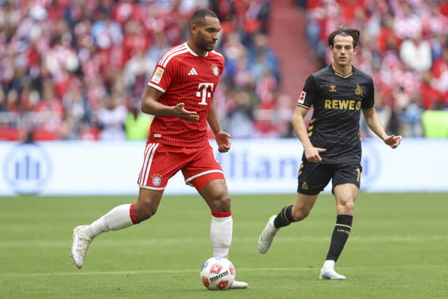 Jonathan Tah FC Bayern München in action, on the ball, single action during the Bundesliga match between FC Bayern München and 1 FC Köln, Allianz Arena on May 16, 2026 in Munich, Germany Photo by Oliver Kaelke DeFodi Images Jonathan Tah FC Bayern München controls the ball during the Bundesliga match between FC Bayern München and 1 FC Köln at Allianz Arena on May 16, 2026 in Munich, Germany Photo by Oliver Kaelke DeFodi Images DFL regulations prohibit any use of photographs as image sequences and or quasi video Photo by Oliver Kaelke DeFodi Images