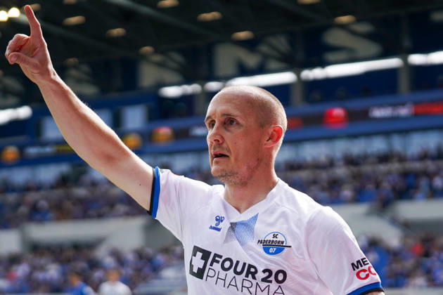 Germany Soccer 2 Liga 2025 2026, Matchday 34 SV Darmstadt 98 vs SC Paderborn 07 Merck Stadion am Böllenfalltor Darmstadt Sven Michel SCP, 11 Goal and goal celebration to 0 2 for SC Paderborn 07 Copyright: xTobiasxWentzellx