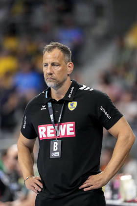 Maik Machulla coach, head coach, RNL , single picture, single photo, action, action, looking disappointed, disappointment, frustration, disappointed, pessimistic, 24 05 2026, Mannheim Germany , Handball, Bundesliga, Rhein Neckar Löwen SC Magdeburg xozx