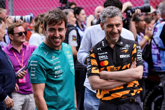 ALONSO Fernando spa , Aston Martin F1 Team Honda AMR26, portrait STELLA Andrea ita , Team Principal of McLaren F1 Team, portrait Monte Carlo Monaco