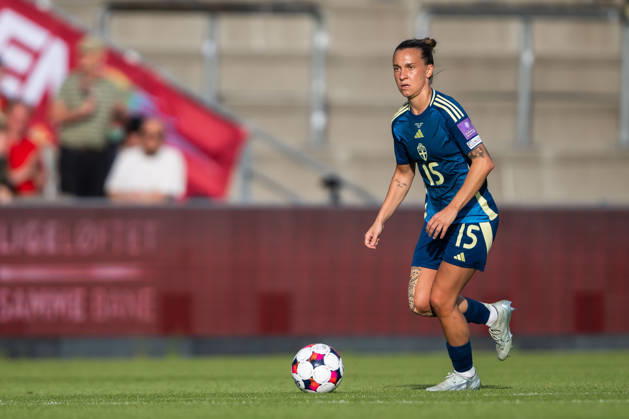 260605 Julia Zigiotti Olme of Sweden during the FIFA Women™s World Cup Qualifier football match between Denmark and Sweden on June 5, 2026 in Odense Photo Ludvig Thunman BILDBYRAN code LT LT0798 fotboll football soccer fotball vm kval kval fifa womens world cup qualifier qualifier danmark sverige sweden denmark dam bbeng Copyright: LUDVIGxTHUNMAN BB260605LT046