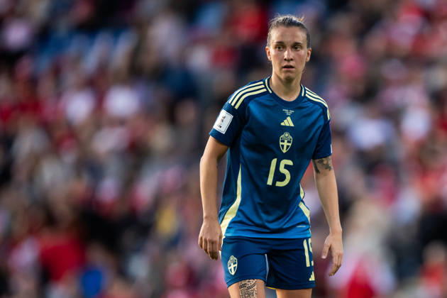 260605 Julia Zigiotti Olme of Sweden during the FIFA Women™s World Cup Qualifier football match between Denmark and Sweden on June 5, 2026 in Odense Photo Ludvig Thunman BILDBYRAN code LT LT0798 fotboll football soccer fotball vm kval kval fifa womens world cup qualifier qualifier danmark sverige sweden denmark dam bbeng Copyright: LUDVIGxTHUNMAN BB260605LT106