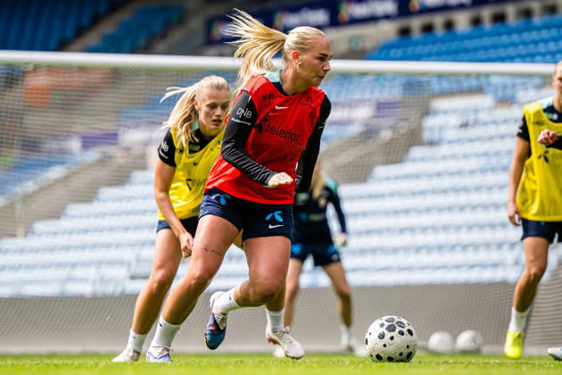 260608 Cathinka Tandberg of the Norwegian women™s national football team during a training session on June 8, 2026 in Oslo Photo Marius Simensen BILDBYRAN Cop 238 bbeng dam fifa women s world cup qualifier football fotball fotball norge norway practice soccer training trening träning Copyright: MARIUSxSIMENSEN BB260608BB074