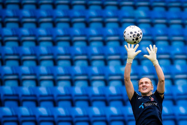 260608 Goalkeeper Sunniva Skoglund of the Norwegian women™s national football team during a training session on June 8, 2026 in Oslo Photo Marius Simensen BILDBYRAN Cop 238 bbeng dam fifa women s world cup qualifier football fotball fotboll norge norway practice soccer training trening träning Copyright: MARIUSxSIMENSEN BB260608BB081