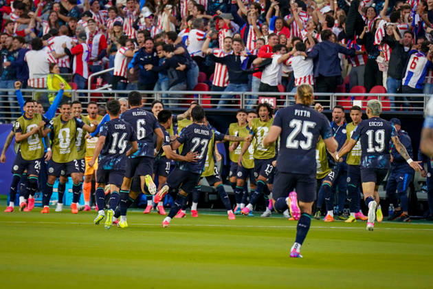 USA Soccer 2026 FIFA World Cup Group Stage Group D Turkey vs. Paraguay Levi’s Stadium, Santa Clara, San Francisco Bay Area, Santa Clara County, California Goal and goal celebration following Mathias Villasanti’s 1–0 goal Mathias Villasanti, Paraguay, 23 Joy, emotion, celebration,detected_source_language Copyright: xJOERANxSTEINSIEKx