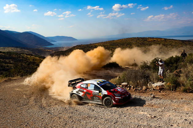 IPA86117672 - ,Driver Oliver Solber and co-driver Elliott Edmondson of the Toyota Gazoo Racing WRT team are driving the Toyota GR Yaris Rally1. They will compete on the first day of the race during the FIA World Rally Championship WRC, Motorsport Rallye, WM EKO Acropolis Rally Greece 2026 on June 26 in Loutraki, Greece. Copyright: xLucaxBarsali IPAxSportx xx 86117672