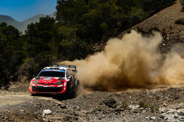 IPA86180802 - Driver Oliver Solber and co-driver Elliott Edmondson of Team Toyota Gazoo Racing WRT are driving the Toyota GR Yaris Rally1 as they tackle the third day of the race during the FIA World Rally Championship WRC, Motorsport Rallye, WM EKO Acropolis Rally Greece 2026 on June 28 in Loutraki, Greece Copyright: xLucaxBarsali IPAxSportx xx 86180802