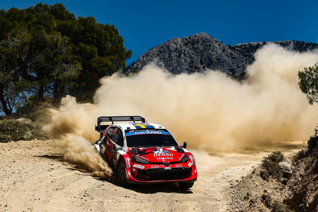 IPA86180812 - Driver Oliver Solber and co-driver Elliott Edmondson of Team Toyota Gazoo Racing WRT are driving the Toyota GR Yaris Rally1. They are facing the third day of the race during the FIA World Rally Championship WRC, Motorsport Rallye, WM EKO Acropolis Rally Greece 2026 on June 28 in Loutraki, Greece. Copyright: xLucaxBarsali IPAxSportx xx 86180812