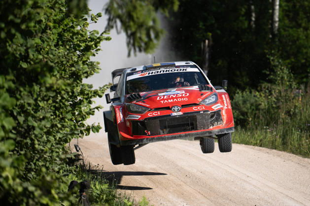 IPA86791691 - Driver Oliver Solber and co-driver Elliott Edmondson of Team Toyota Gazoo Racing WRT are driving the Toyota GR Yaris Rally1. They are in second place on the second day of the race during the FIA World Rally Championship WRC, Motorsport Rallye, WM Delfi Rally Estonia 2026 on July 18 in Tartu, Estonia. Copyright: xLucaxBarsali IPAxSportx xx 86791691