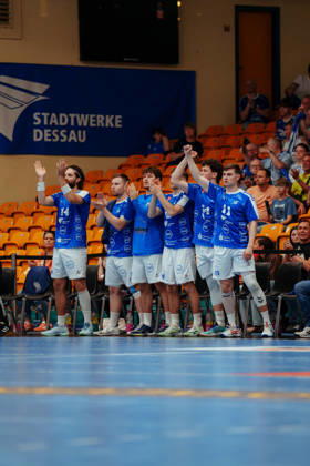 2 Handball Bundesliga 32 Matchday Dessau Roßlauer HV 06 SG BBM Bietigheim cheering the Bank the Dessau Roßlauer HV 06 at 22 05 2026 in Anhalt Arena, Dessau Rosslau Saxony Anhalt Dessau Rosslau Anhalt Arena Dessau Saxony Anhalt Germany