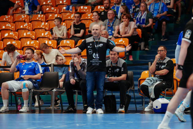 2 Handball Bundesliga 32 Matchday Dessau Roßlauer HV 06 SG BBM Bietigheim Vanja Radic Dessau Roßlauer HV 06, team manager at 22 05 2026 in Anhalt Arena, Dessau Rosslau Saxony Anhalt Dessau Rosslau Anhalt Arena Dessau Saxony Anhalt Germany