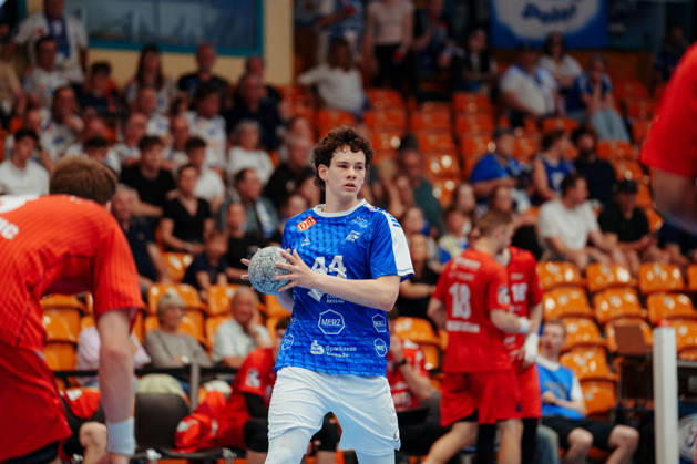 2 Handball Bundesliga 32 Matchday Dessau Roßlauer HV 06 SG BBM Bietigheim Leon Sebastian Merten Dessau Roßlauer HV 06, 44 in Attack at 22 05 2026 in Anhalt Arena, Dessau Rosslau Saxony Anhalt Dessau Rosslau Anhalt Arena Dessau Saxony Anhalt Germany