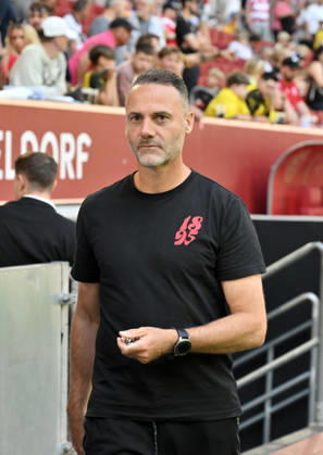 Coach Alexander Ende, Fortuna Düsseldorf, July 25, 2026, Soccer, 2026–2027 Season, Friendly Match, Fortuna Düsseldorf vs. Borussia Dortmund, 2–1, Düsseldorf, North Rhine-Westphalia, Germany Team2