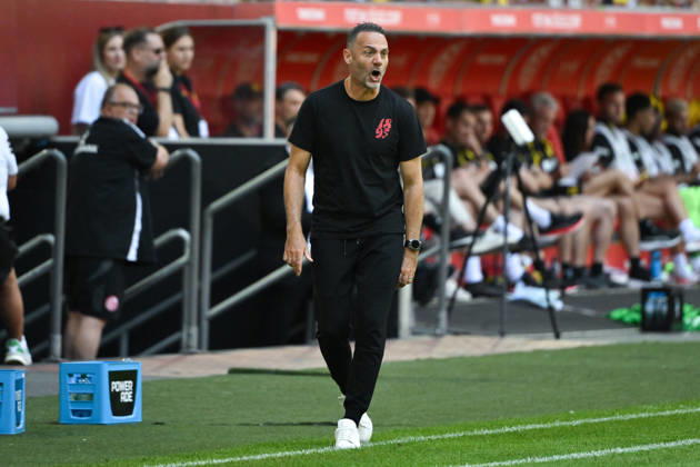 Coach Alexander Ende, Fortuna Düsseldorf, July 25, 2026, Soccer, 2026–2027 Season, Friendly Match, Fortuna Düsseldorf vs. Borussia Dortmund, 2–1, Düsseldorf, North Rhine-Westphalia, Germany Team2