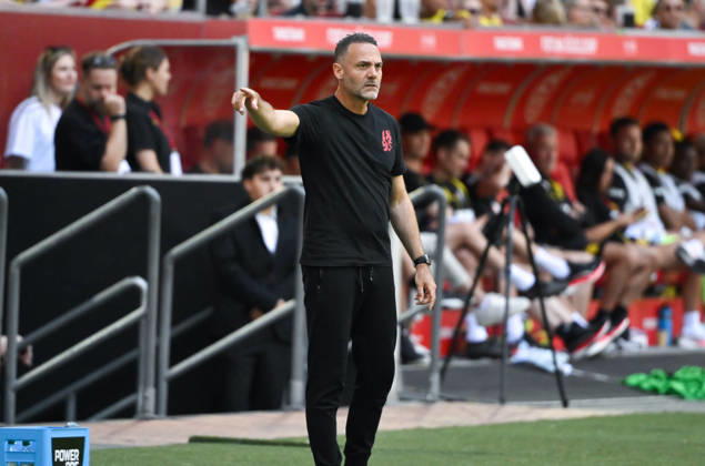 Coach Alexander Ende, Fortuna Düsseldorf, July 25, 2026, Soccer, 2026–2027 Season, Friendly Match, Fortuna Düsseldorf vs. Borussia Dortmund, 2–1, Düsseldorf, North Rhine-Westphalia, Germany Team2