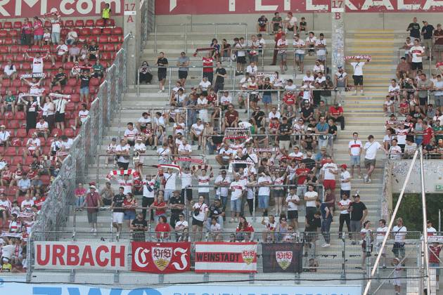 July 29, 2026 xmgoodx Offenbach am Main, Pluto Stadium at Bieberer Berg Anniversary Match: Kickers Offenbach OFC vs. VfB Stuttgart The VfB fans who came along