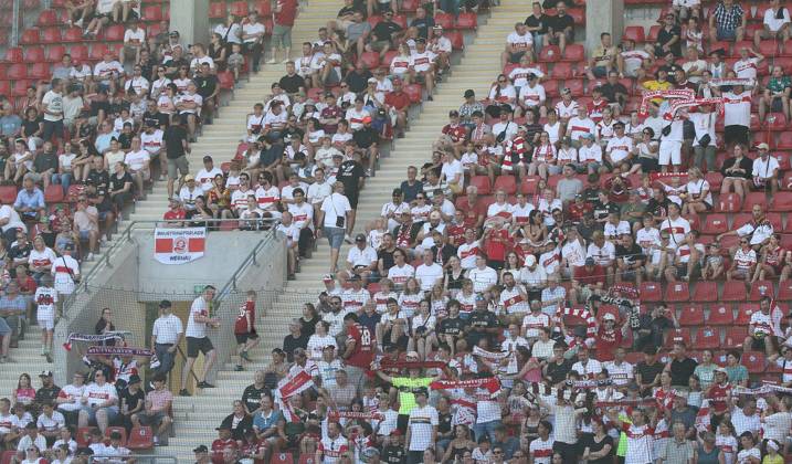 July 29, 2026 xmgoodx Offenbach am Main, Pluto Stadium at Bieberer Berg Anniversary Match: Kickers Offenbach OFC vs. VfB Stuttgart The VfB fans who came along