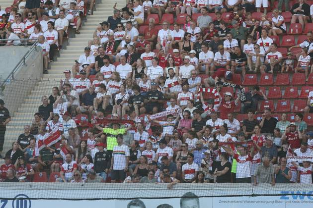 July 29, 2026 xmgoodx Offenbach am Main, Pluto Stadium at Bieberer Berg Anniversary Match: Kickers Offenbach OFC vs. VfB Stuttgart The VfB fans who came along