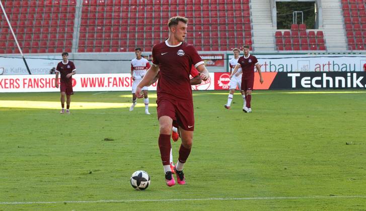 July 29, 2026 xmgoodx Offenbach am Main, Pluto Stadium at Bieberer Berg Anniversary Match: Kickers Offenbach OFC vs. VfB Stuttgart Luca Horst 36, OFC