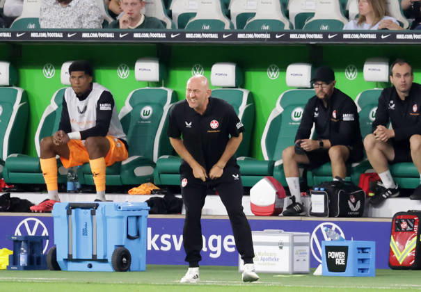 Coach Torsten Lieberknecht, 1. FC Kaiserslautern Soccer, Men s Team, 2026–2027 Season, 2. Bundesliga, Volkswagen Arena, VfL Wolfsburg vs. 1 FC Kaiserslautern 0–0 DFL REGULATIONS PROHIBIT ANY USE OF PHOTOGRAPHS AS IMAGE SEQUENCES AND OR QUASI-VIDEO