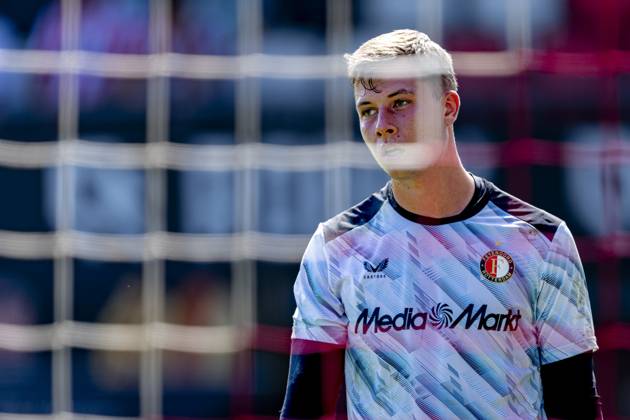 ROTTERDAM SC Feyenoord Rotterdam goalkeeper Tjark Ernst during the Vriendenloterij Eredivisie match between Sparta and Feyenoord at Stadion Het Kasteel on August 9, 2026, in Rotterdam, the Netherlands. Photo by DeFodi Images